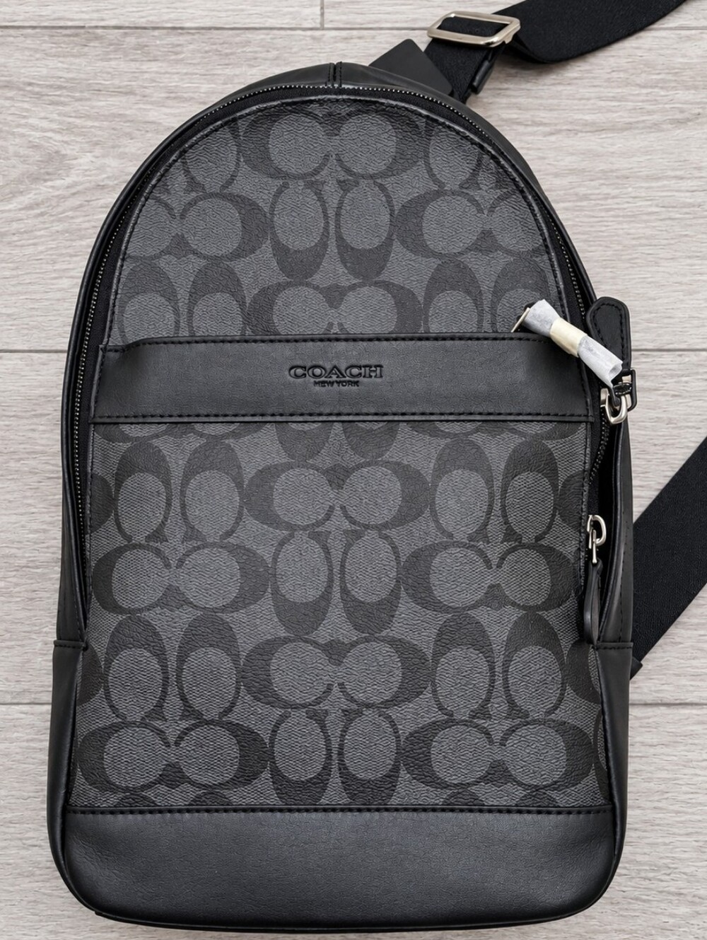 Coach Charles Pack in Signature, Style F54787, in Charcoal/Black Men's Bag 2017